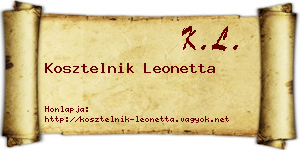 Kosztelnik Leonetta névjegykártya